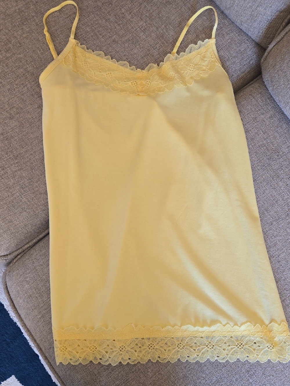 Cato Yellow Lace-Trim Slip Camisole - Never Worn